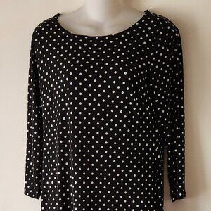 Tommy Hilfiger sz 8 column dress polka dot black/white EUC